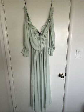 Forever 21 Mint Green Ruffle Maxi Dress